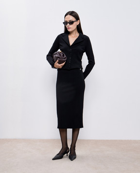Dolce&Gabbana Чорний жакет з металевою монограмою логотипа DG FXV41TJFMEX