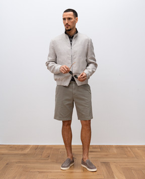 Brunello Cucinelli Бежевая куртка из льна, шерсти и шелка MW4826509
