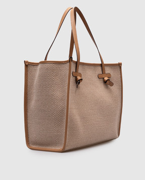 Gianni Chiarini Бежева сумка-тоут Marcella в тканий візерунок BS6850SPIGA