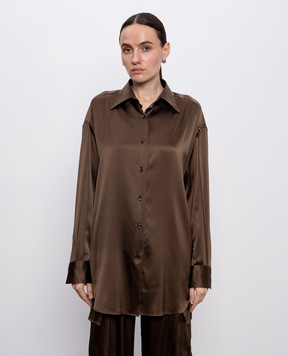 Tom Ford Коричнева блуза із шовку CA3211FAX881