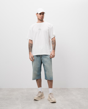 Maison Margiela MM6 Блакитні джинсові шорти з ефектом потертості SH0MU0014M30019