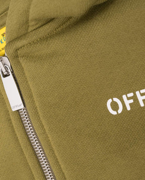 Off-White Дитяча зелена спортивна куртка з принтом логотипа Off OBBE001F24FLE001