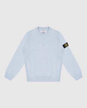Stone Island Дитячий блакитний джемпер з патчем логотипа K1S165100017S00B068