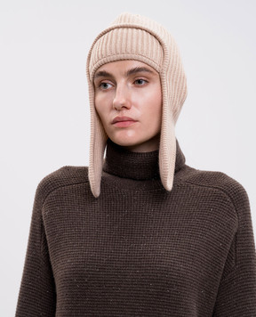 Allude Бежева шапка-вушанка з кашеміру 25511225