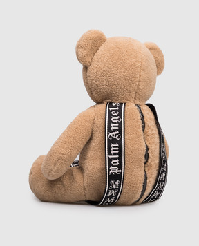 Palm Angels Коричневый рюкзак в виде медведя Bear in mind с логотипом PWNB012C99FAB001