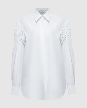 Alexander McQueen Белая рубашка с разрезами 790908QAAAD