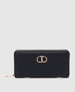 Twinset Чорний гаманець з металевим логотипом 241TB7067