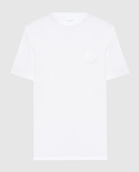 Stefano Ricci Белая футболка с вышивкой логотипа MNH3302680803