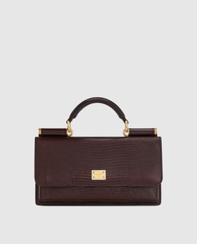 Dolce&Gabbana Бордова шкіряна сумка з тисненням під шкіру рептилії BI3280A1095