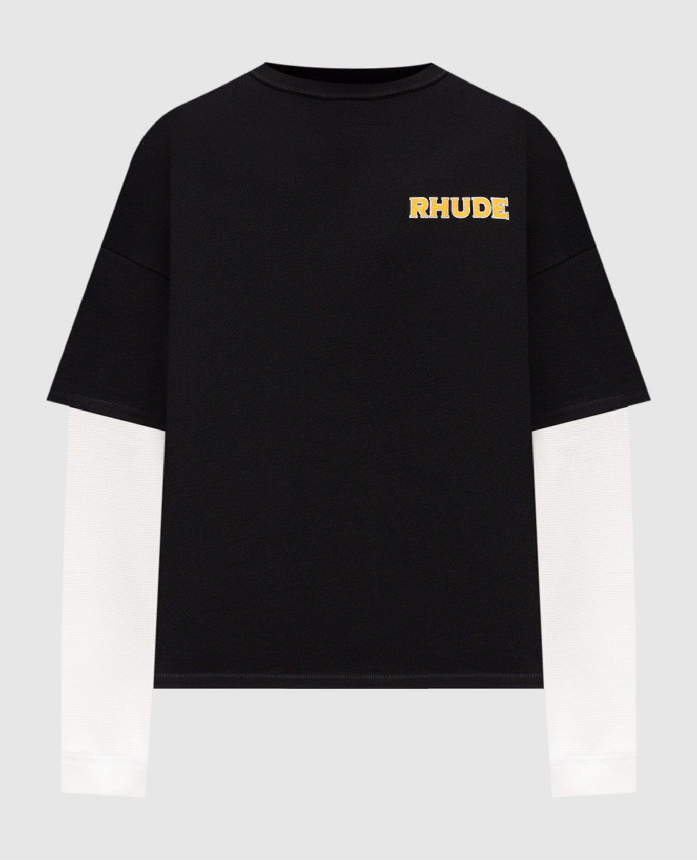 

Черный свитшот двойной конструкции с логотипом, Свитшоты