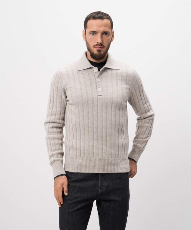 Brunello Cucinelli Бежевый свитер из кашемира M22708105 изображение 3