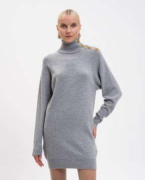 Balmain Сіра сукня з кашеміру та вовни FF0R9382KI87
