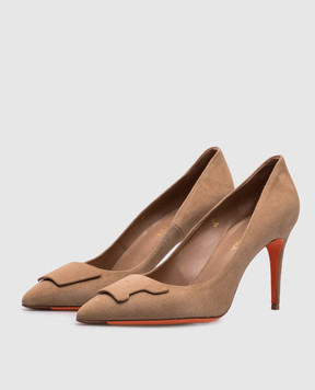 Santoni Бежевые замшевые туфли WDID71207HI2TMGD