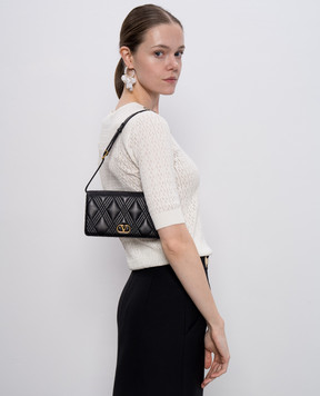 Valentino Черная кожаная сумка Quiltie с эмблемой 7W2P0AV2MIC