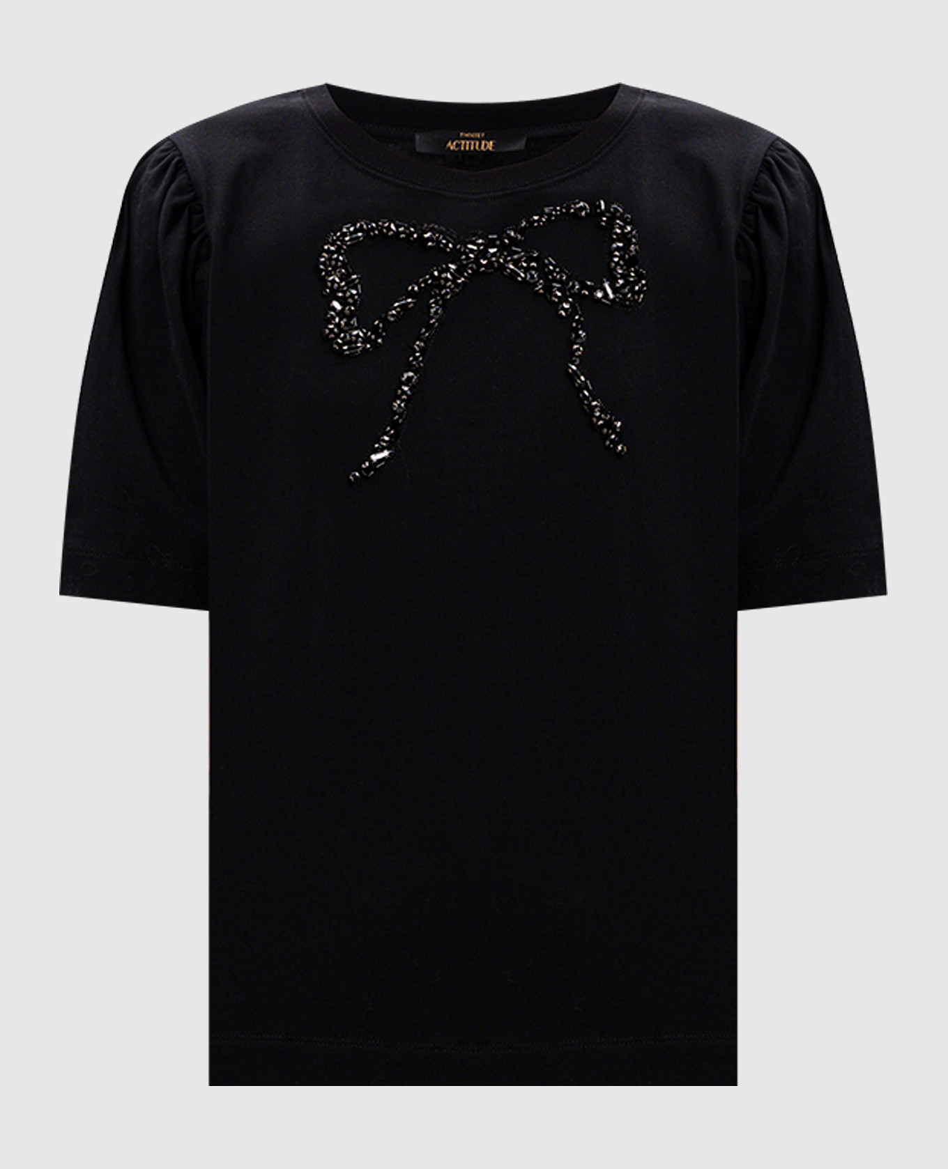 

Черная футболка с кристаллами, Черный, Футболки