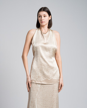 Max Mara Sportmax Бежевый топ MELINDA в принт MELINDA