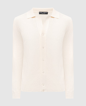 Dolce&Gabbana Бежевый кардиган в тканом узоре. GXVB9TJBCFP