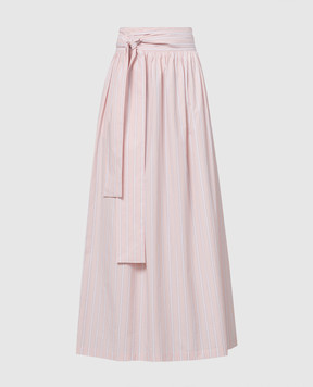 Twin Set Actitude Розовая юбка макси в полоску с поясом. 241AP2314