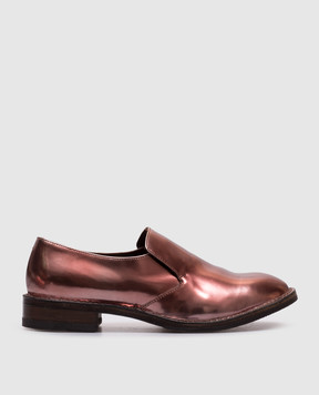 Brunello Cucinelli Розовые кожаные глянцевые лоферы MZDB0C749
