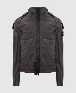 Stone Island Серая куртка с шерстью с логотипом 811543934