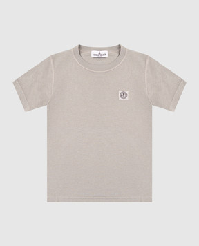 Stone Island Дитяча сіра футболка з нашивкою емблеми логотипа K2S162100006S005034