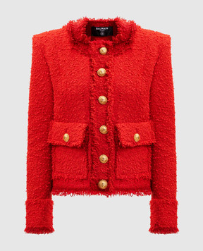 Balmain Червоний твідовий жакет DF0SK497XC67
