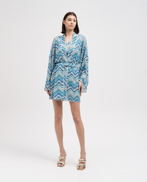 Missoni Блакитний кардиган з люрексом в геометричний візерунок MS24SQ0EBR00XK