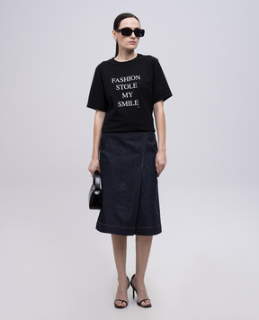 Victoria Beckham Синяя джисовая юбка-шорты 1125DSK006000B