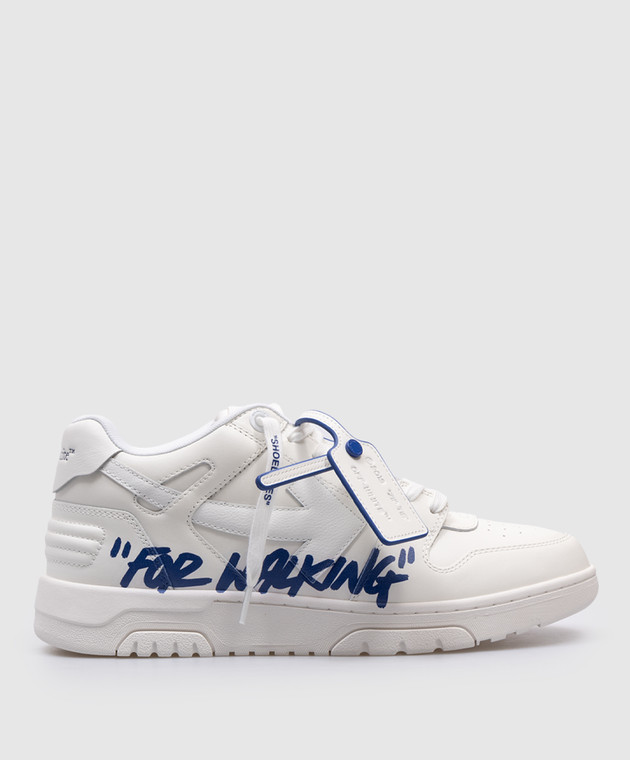 Off-White - Белые кожаные кроссовки Оut Оf Оffice с принтом