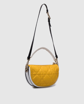 Christian Dior Желтая кожаная стеганная сумка с логотипом M7200ONET
