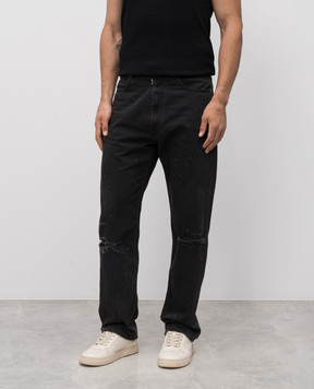 Maison Margiela MM6 Чорні джинси з проріхами SH2LA0016M30011