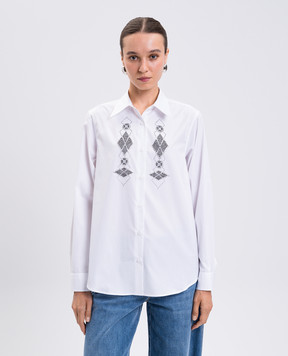 Ermanno Scervino Белая рубашка с кристаллами D472K357CTBQP