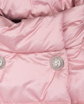 Balmain Детская розовая стеганная куртка BV2B30N0298
