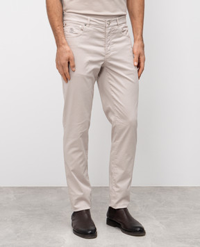 Brunello Cucinelli Серые брюки с логотипом логотип M289LI1780