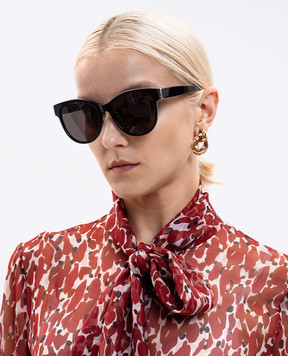Saint Laurent Чорні сонцезахисні окуляри M107 з монограмою 714796Y9901