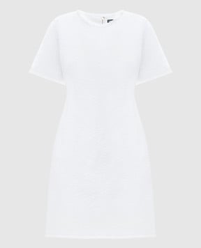 Dolce&Gabbana Белое твидовое платье мини с льном F6JJGTHUMT9