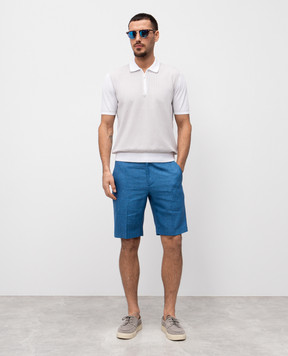 Bertolo Cashmere Бежевое поло с шелком в узор. 902330002421