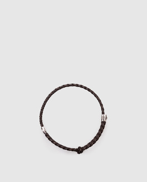 Bottega Veneta Коричневый кожаный плетеный браслет 838329V507C