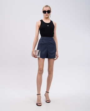 Givenchy Чорний топ в рубчик з емблемою BW70CH3YQS