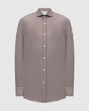 Brunello Cucinelli Коричнева сорочка в клітинку MY6471718