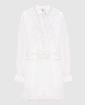 Twinset Біла сукня міні з мереживом 251TP2380