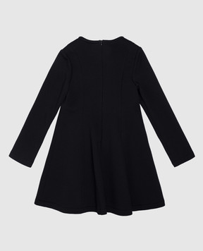 Dolce&Gabbana Дитяча чорна сукня з вишивкою логотипа L5JD9JG7N3R