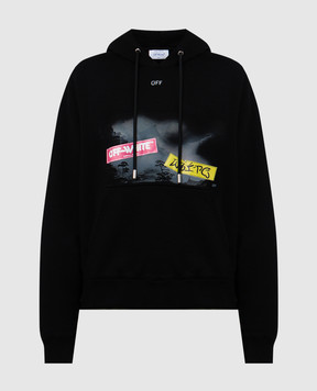 Off-White Черные худи с принтом OMBB085F24FLE00R