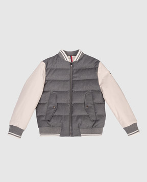Moncler ENFANT Дитячий сірий пуховий бомбер Alvaro з вовни K29541A00027598QV6