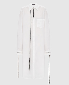 Ann Demeulemeester Белое платье-рубашка Gabi B0012781FA026