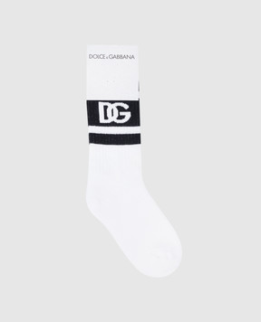 Dolce&Gabbana Детские белые носки с логотипом LBKAC5JBCAC