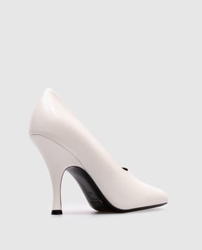 Khaite Белые кожаные туфли Eva Peep Toe F2030931
