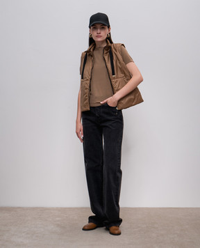 Max Mara Коричневый жилет GREENVEST с нашивкой логотипа GREENVEST