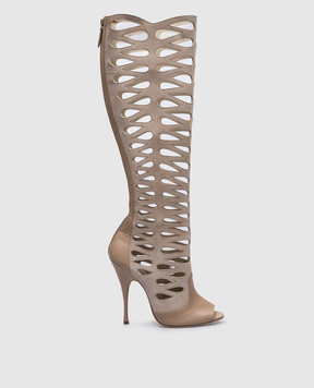 Brian Atwood Бежевые замшевые сапоги ELECTRA ELECTRA