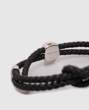 Alexander McQueen Чорний шкіряний браслет з черепом 8366881ALCA